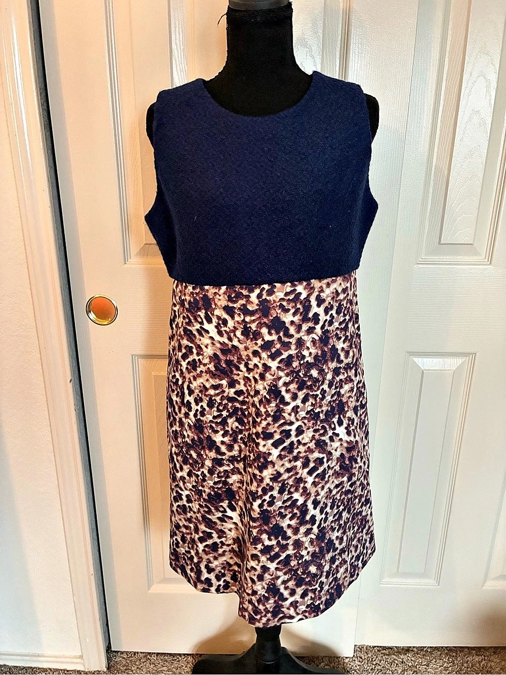 Brooklyn Industries Wool/Cotton Animal Print Midi Dress Size Medium